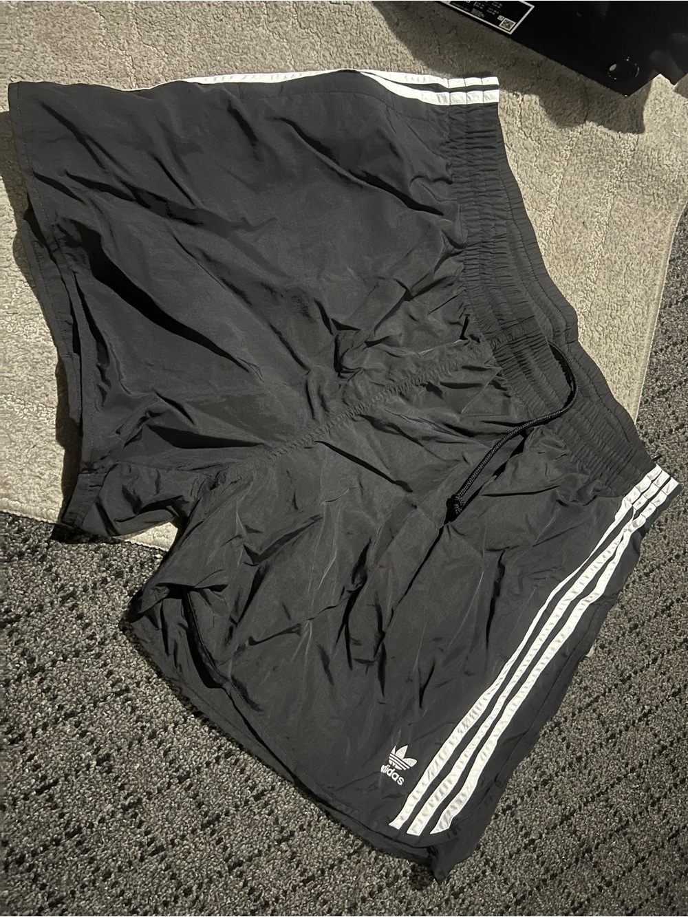 adidas Men’s Black Athletic Shorts with White 3-Stripes